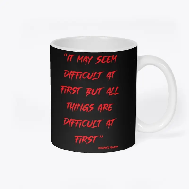 Samurai Musashi Mug, Red Text